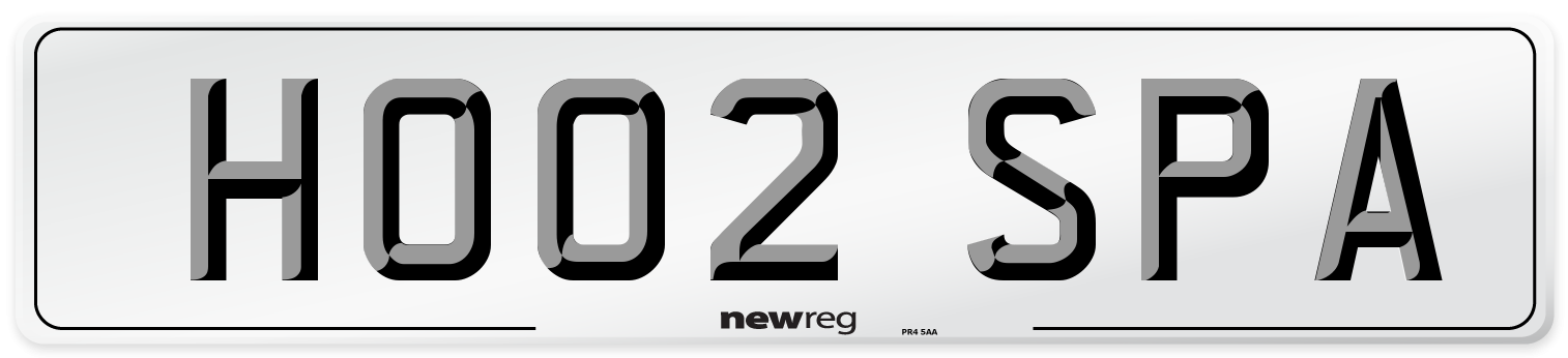 HO02 SPA Number Plate from New Reg